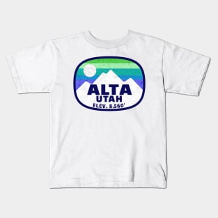 Alta Utah Skiing Winter Sports Snowboarding Kids T-Shirt